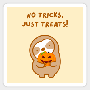 No Tricks Just Treats Halloween Sloth Sticker